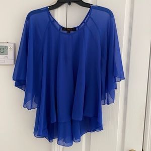 OVI Blue Sheer Flowy Top - Size Large